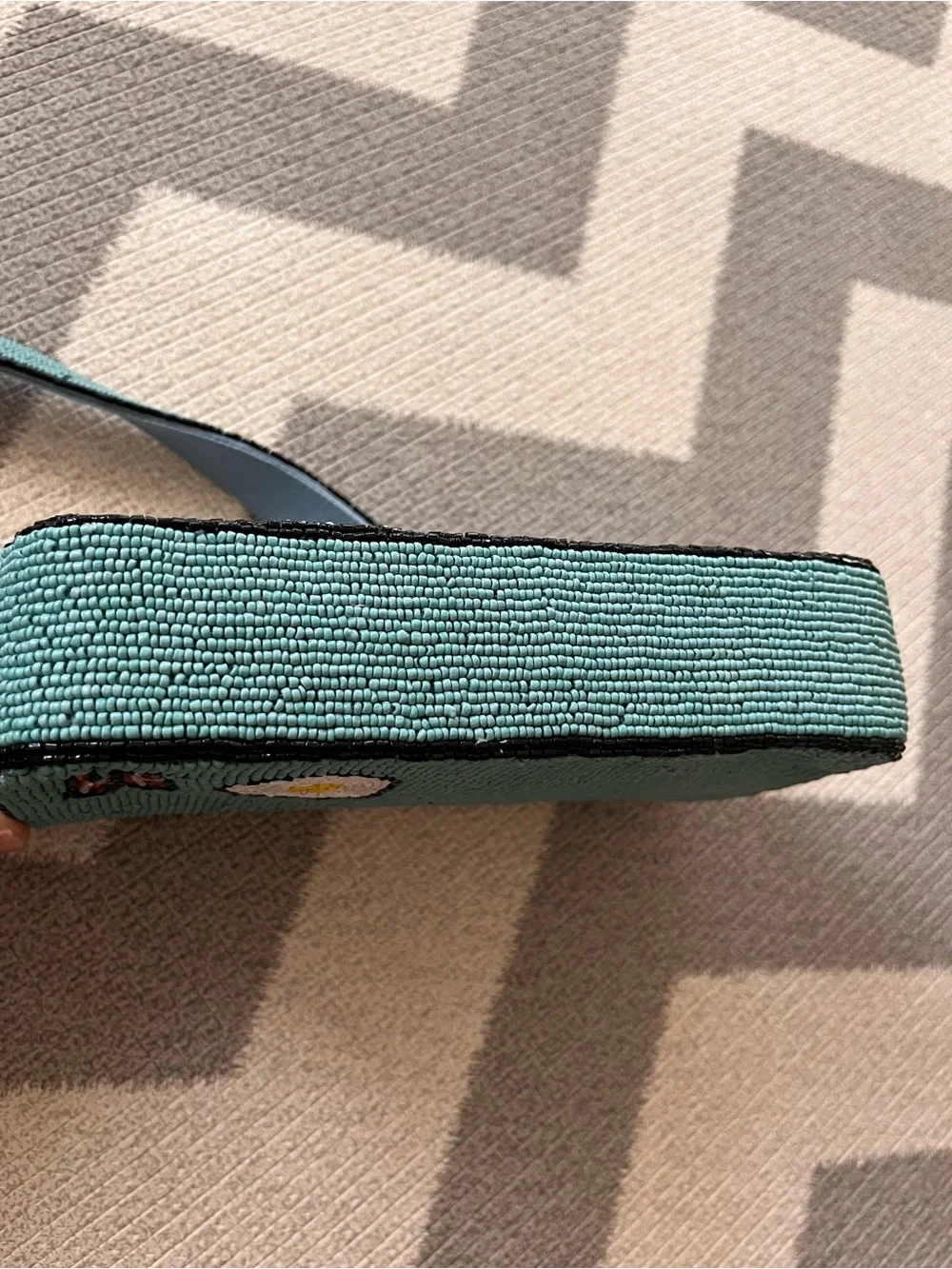 Anthropologie beaded bacon and eggs bag